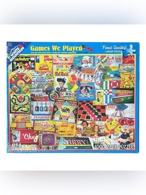 White Mountain Puzzles The Games We Played - 1000 Piece Jigsaw Puzzle NWT